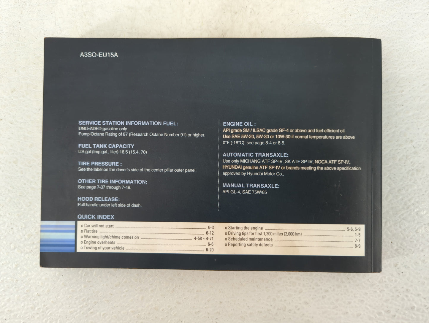 2012 Hyundai Sonata Owners Manual Book Guide P/N:A3SO-EU15A OEM Used Auto Parts - Oemusedautoparts1.com