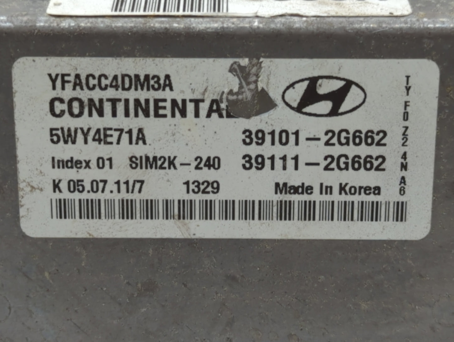 2011-2012 Hyundai Sonata PCM Engine Control Computer ECU ECM PCU OEM P/N:39101-2G667 39102-2G662, 39112-2G662 Fits Fits 2011