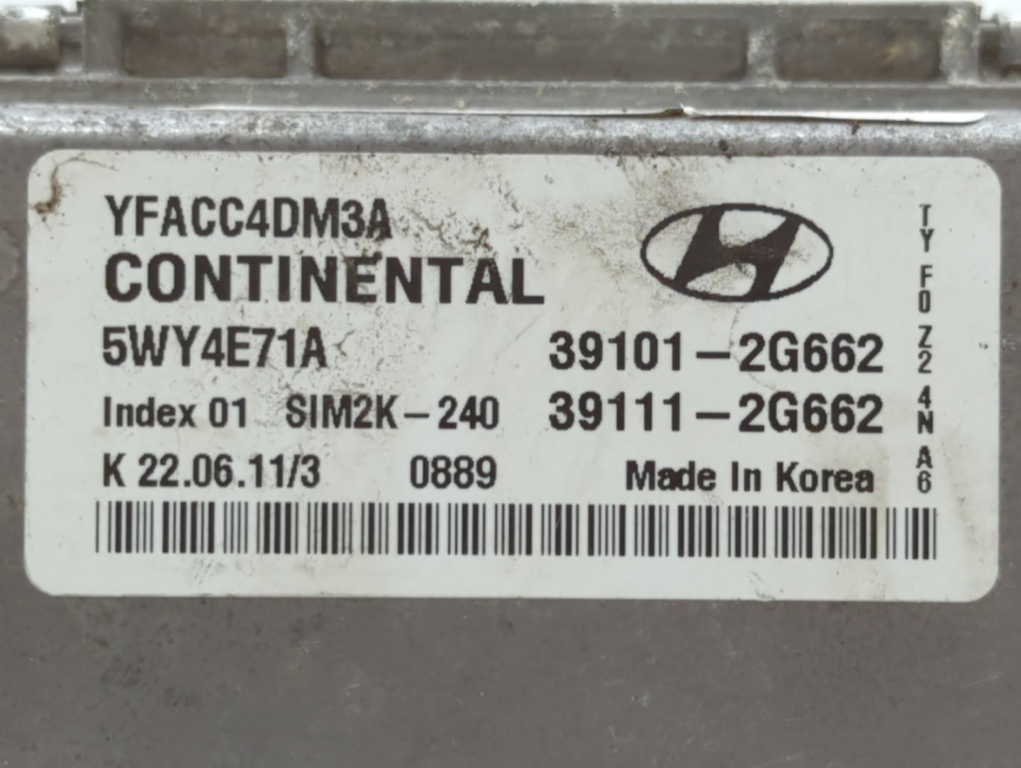 2011-2014 Hyundai Sonata PCM Engine Control Computer ECU ECM PCU OEM P/N:39111-2G662 39101-2G662 Fits Fits 2011 2012 2013 20