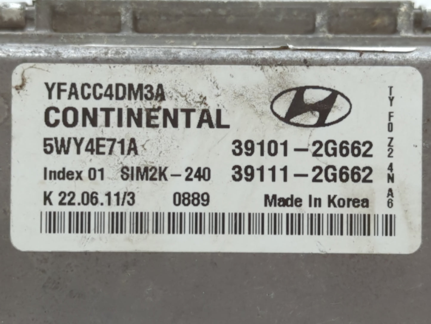 2011-2014 Hyundai Sonata PCM Engine Control Computer ECU ECM PCU OEM P/N:39111-2G662 39101-2G662 Fits Fits 2011 2012 2013 20