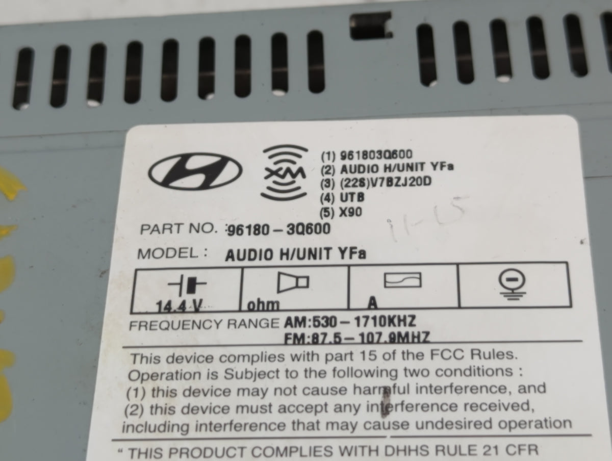 2012-2015 Hyundai Sonata Am Fm Cd Player Radio Receiver 614660 - Oemusedautoparts1.com