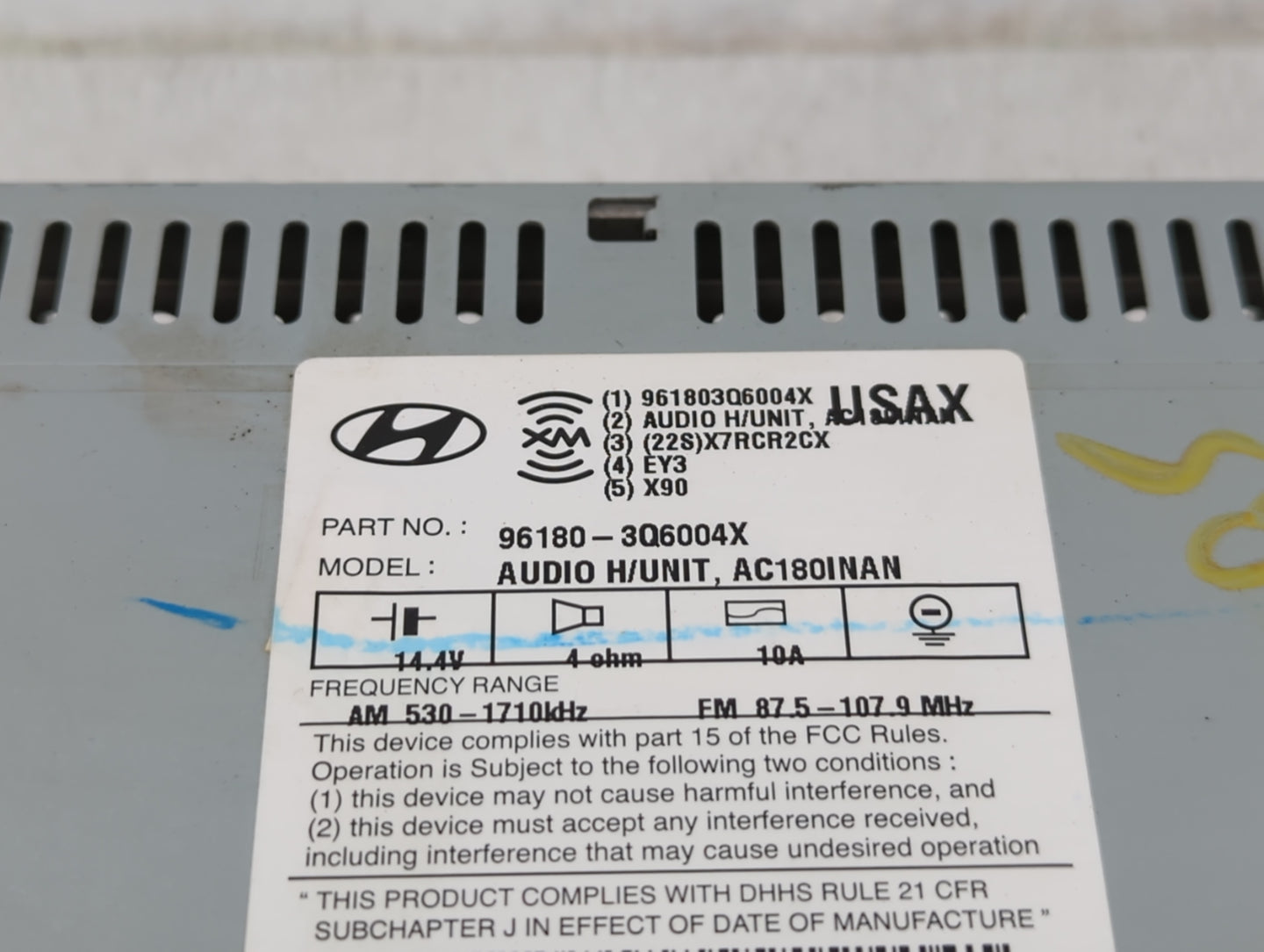 2012-2015 Hyundai Sonata Am Fm Cd Player Radio Receiver - Oemusedautoparts1.com