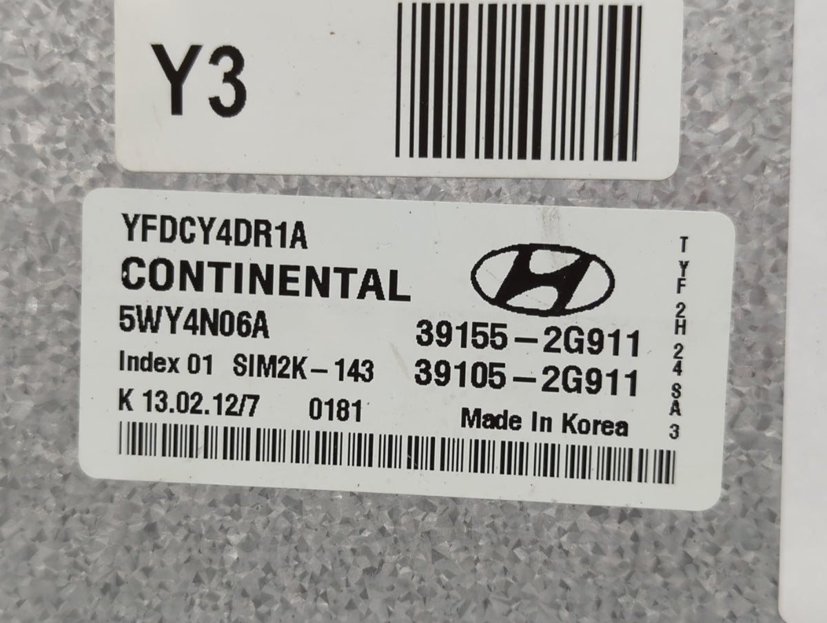2011-2015 Hyundai Sonata PCM Engine Control Computer ECU ECM PCU OEM P/N:39155-2G911 Fits 2011 2012 2013 2014 2015 OEM Used 