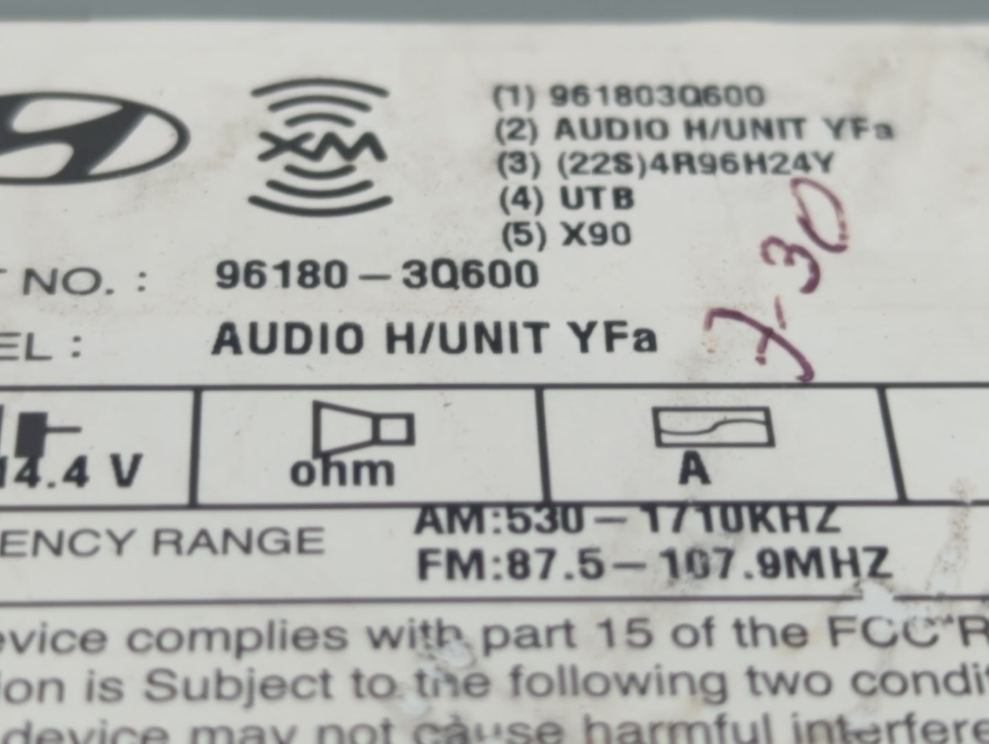 2012-2015 Hyundai Sonata Am Fm Cd Player Radio Receiver - Oemusedautoparts1.com