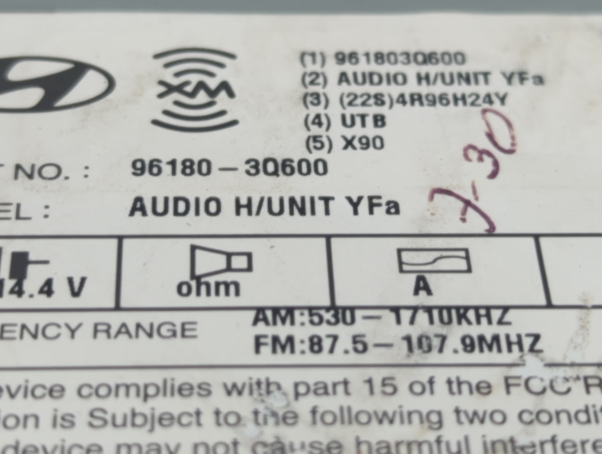 2012-2015 Hyundai Sonata Am Fm Cd Player Radio Receiver 642209 - Oemusedautoparts1.com