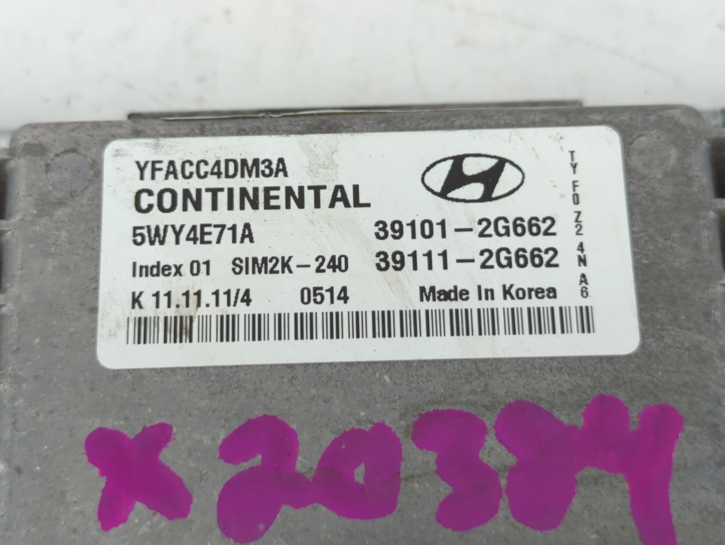 2011-2014 Hyundai Sonata PCM Engine Control Computer ECU ECM PCU OEM P/N:39111-2G662 39101-2G662 Fits Fits 2011 2012 2013 20