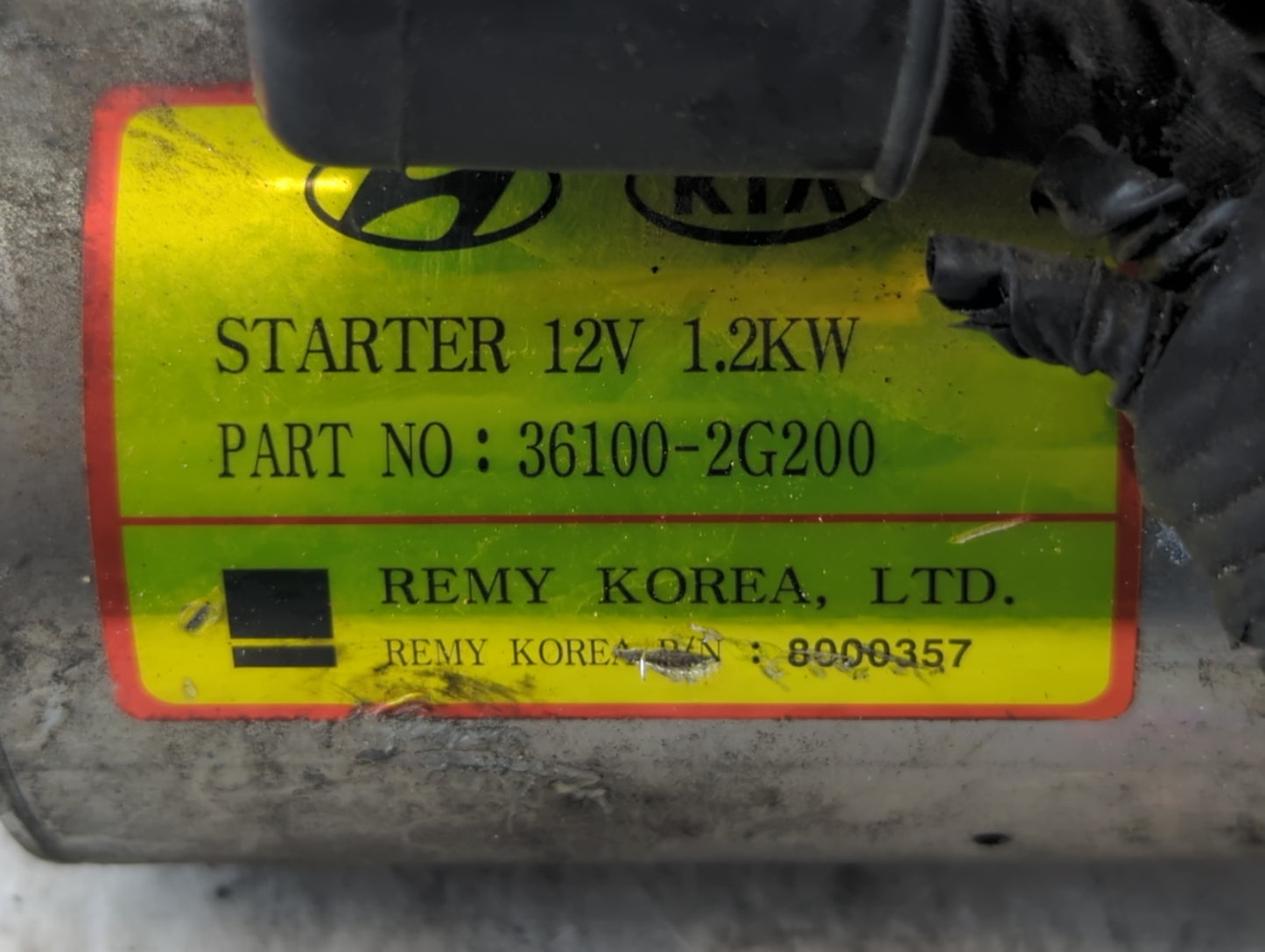 2008-2015 Hyundai Sonata Car Starter Motor Solenoid OEM P/N:36100-2G200 Fits Fits 2008 2009 2010 2011 2012 2013 2014 2015 20