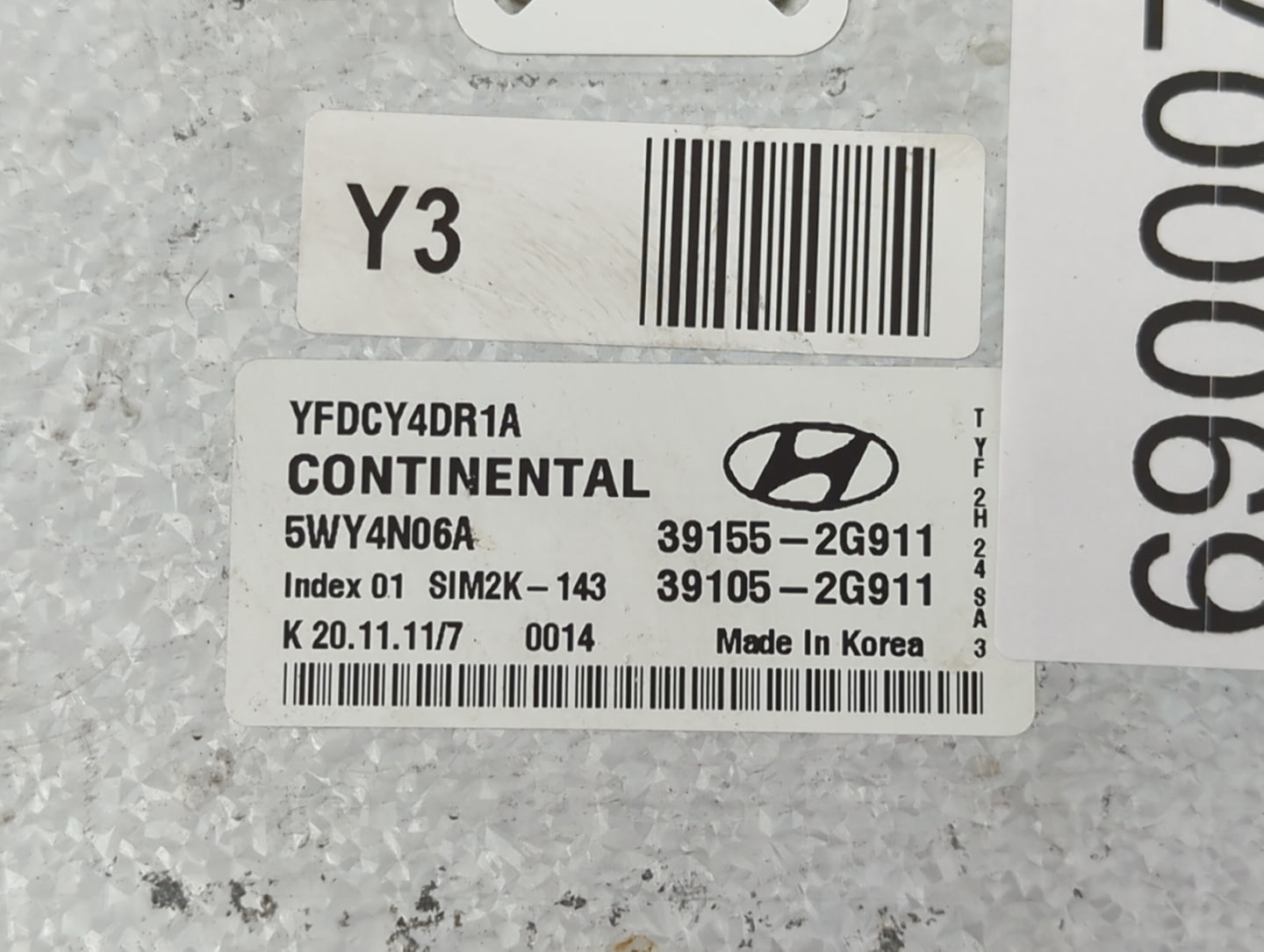 2011-2015 Hyundai Sonata PCM Engine Control Computer ECU ECM PCU OEM P/N:39105-2G911 39155-2G911 Fits OEM Used Auto Parts - 