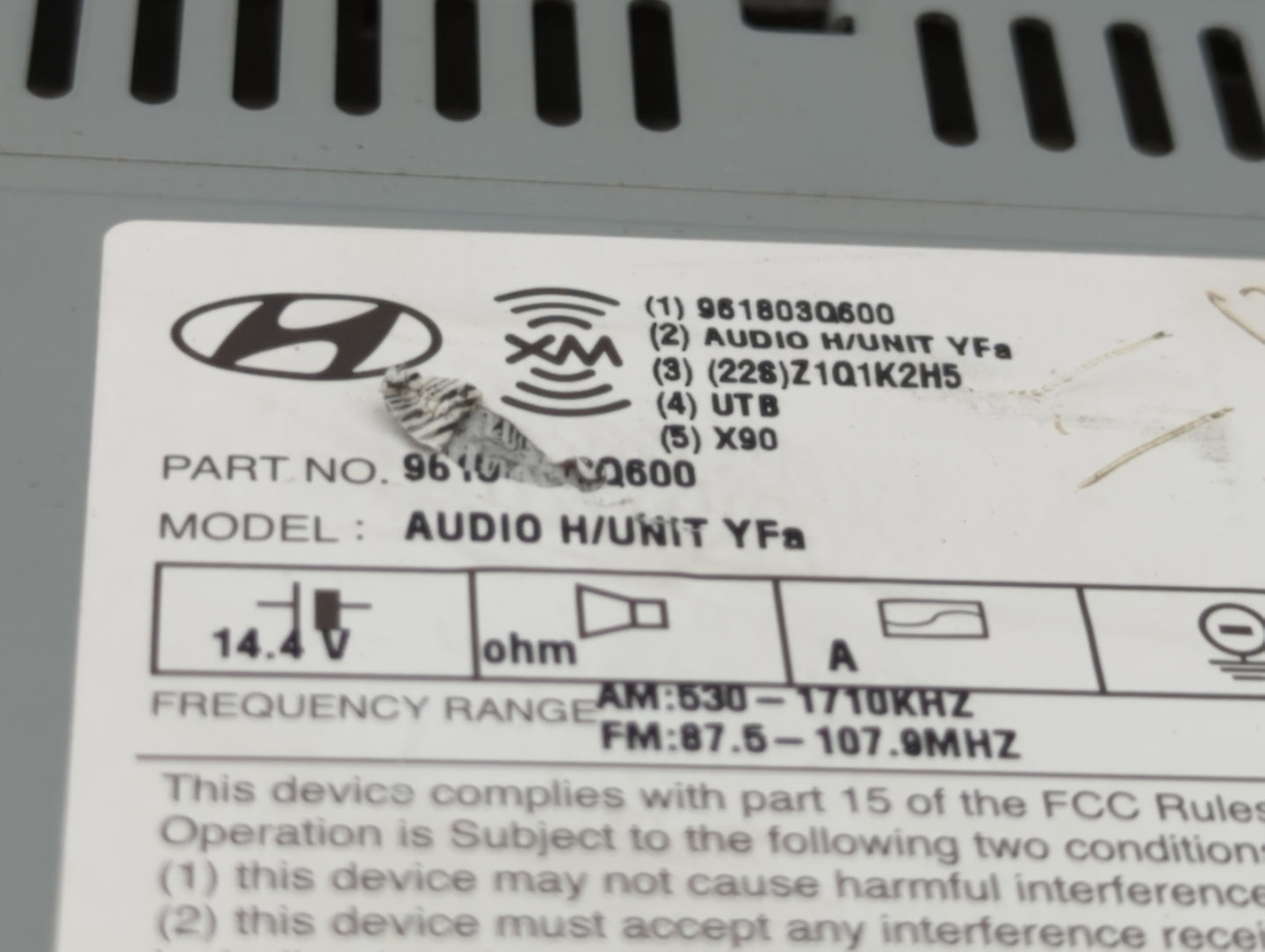 2012-2015 Hyundai Sonata Am Fm Cd Player Radio Receiver - Oemusedautoparts1.com