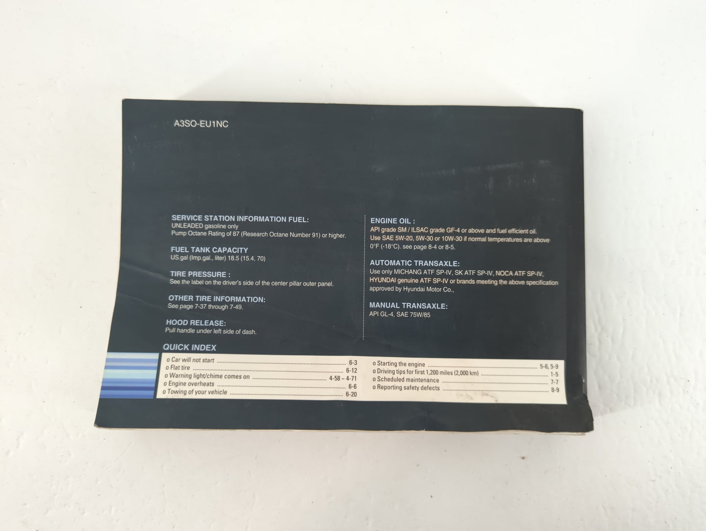 2012 Hyundai Sonata Owners Manual Book Guide P/N:A3SO-EU1NC OEM Used Auto Parts - Oemusedautoparts1.com