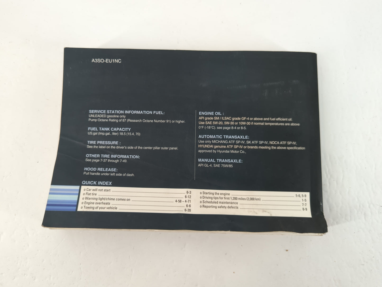 2012 Hyundai Sonata Owners Manual Book Guide P/N:A3SO-EU1NC OEM Used Auto Parts - Oemusedautoparts1.com