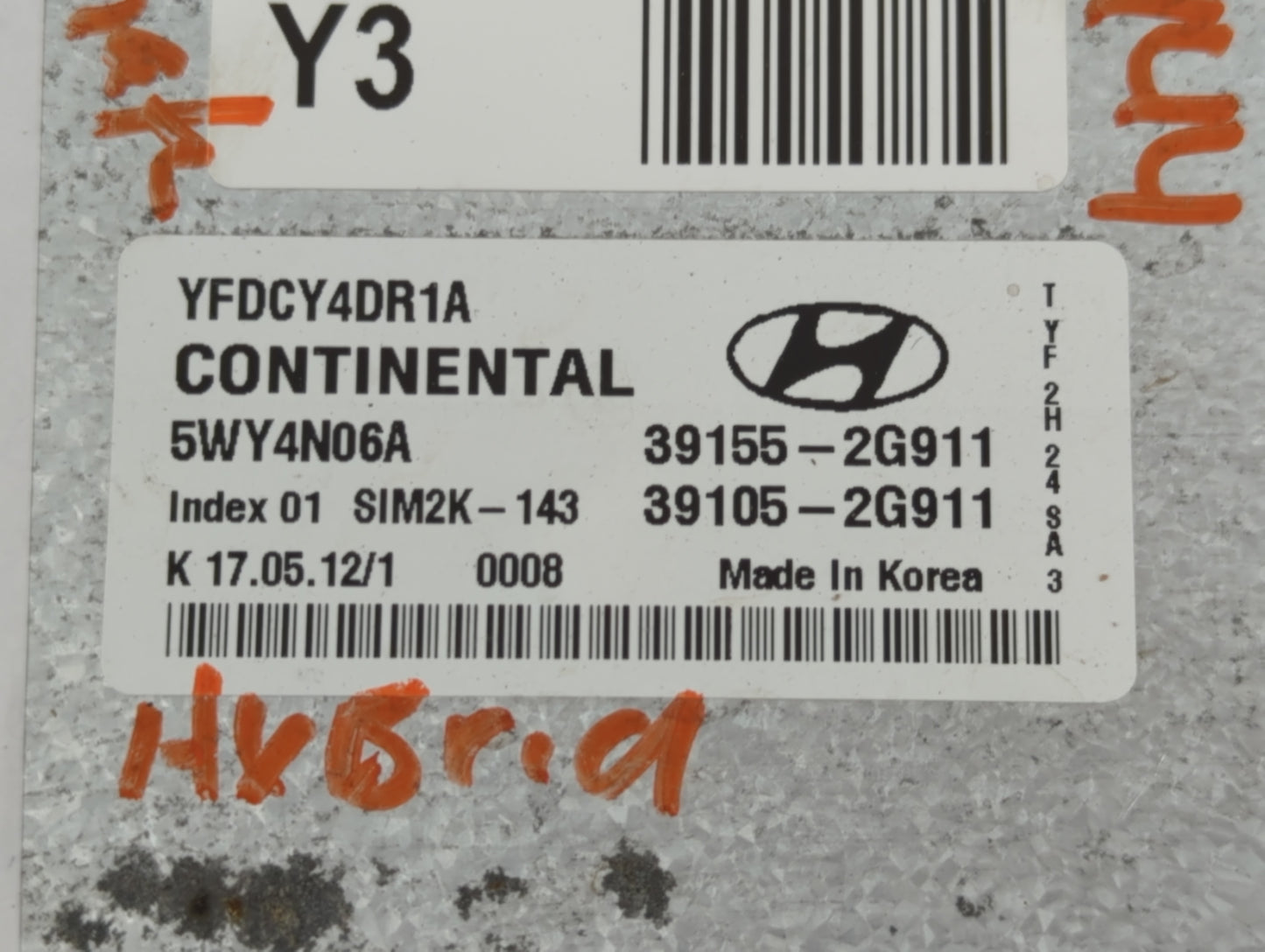 2011-2015 Hyundai Sonata PCM Engine Control Computer ECU ECM PCU OEM P/N:39105-2G911 39155-2G911 Fits OEM Used Auto Parts - 