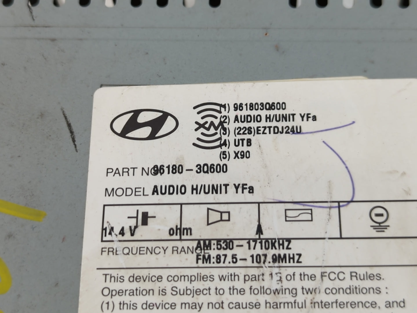 2012-2015 Hyundai Sonata Am Fm Cd Player Radio Receiver - Oemusedautoparts1.com