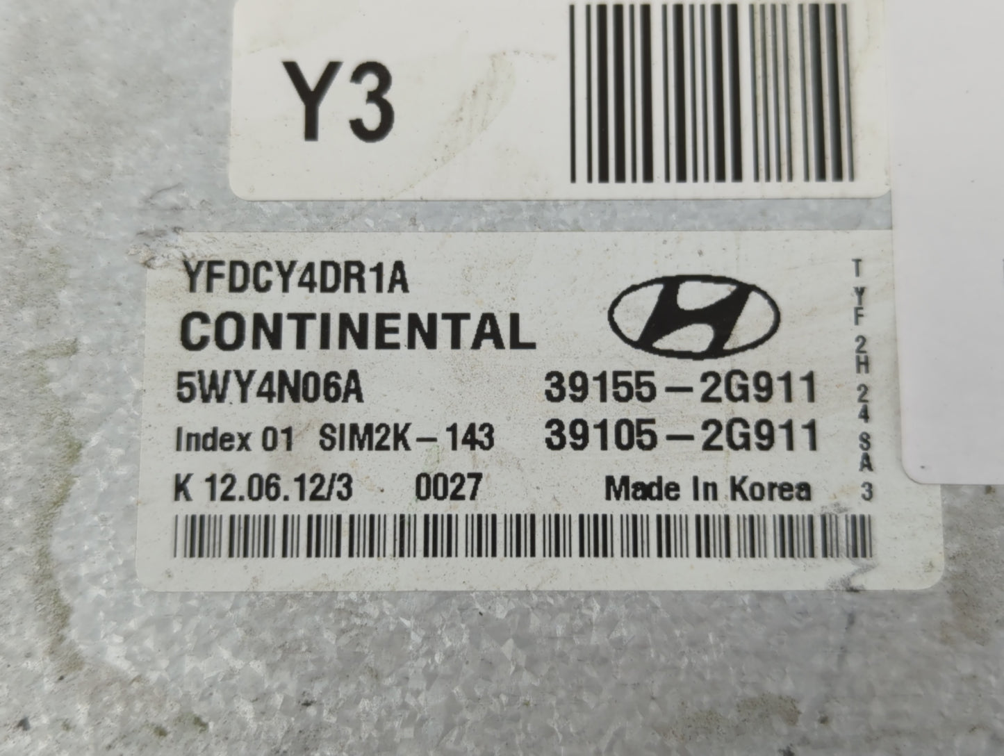 2011-2015 Hyundai Sonata PCM Engine Control Computer ECU ECM PCU OEM P/N:39105-2G911 39155-2G911 Fits OEM Used Auto Parts - 