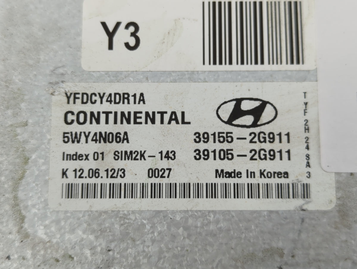 2011-2015 Hyundai Sonata PCM Engine Control Computer ECU ECM PCU OEM P/N:39105-2G911 39155-2G911 Fits 2011 2012 2013 2014 20