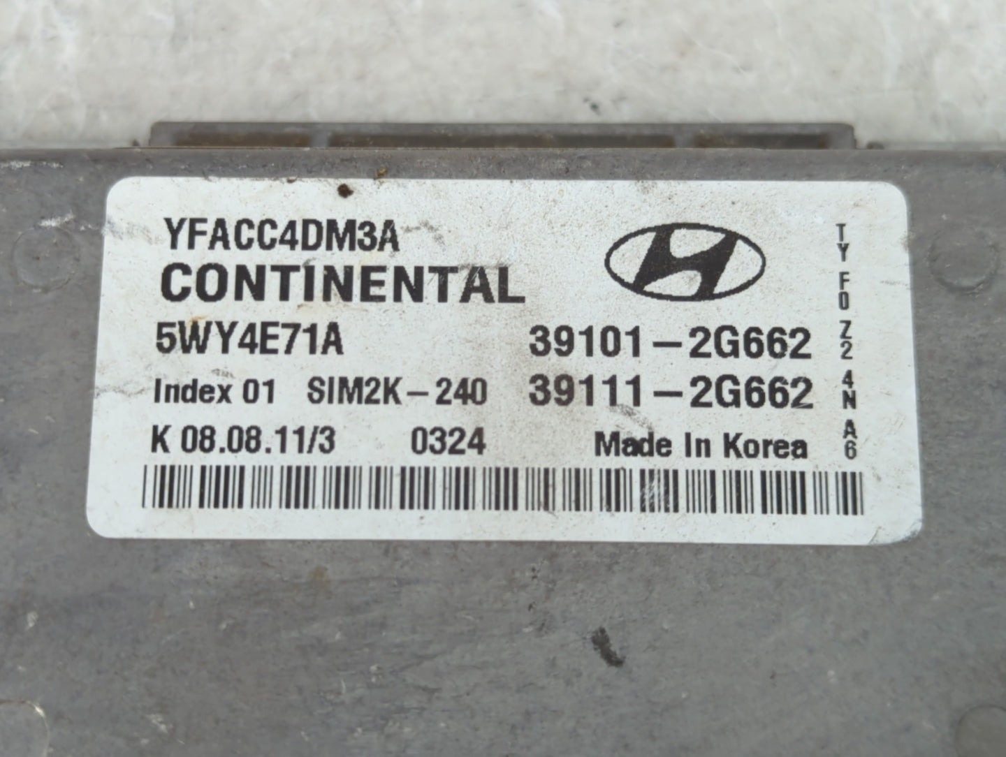 2011-2014 Hyundai Sonata PCM Engine Control Computer ECU ECM PCU OEM P/N:39101-2G662 39111-2G662 Fits Fits 2011 2012 2013 20