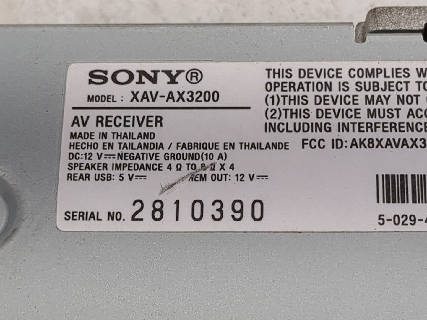 2010-2013 Hyundai Tucson Radio AM FM Cd Player Receiver Replacement P/N:XAV-AX3200 AK8XAVAX3 Fits Fits 2010 2011 2012 2013 O