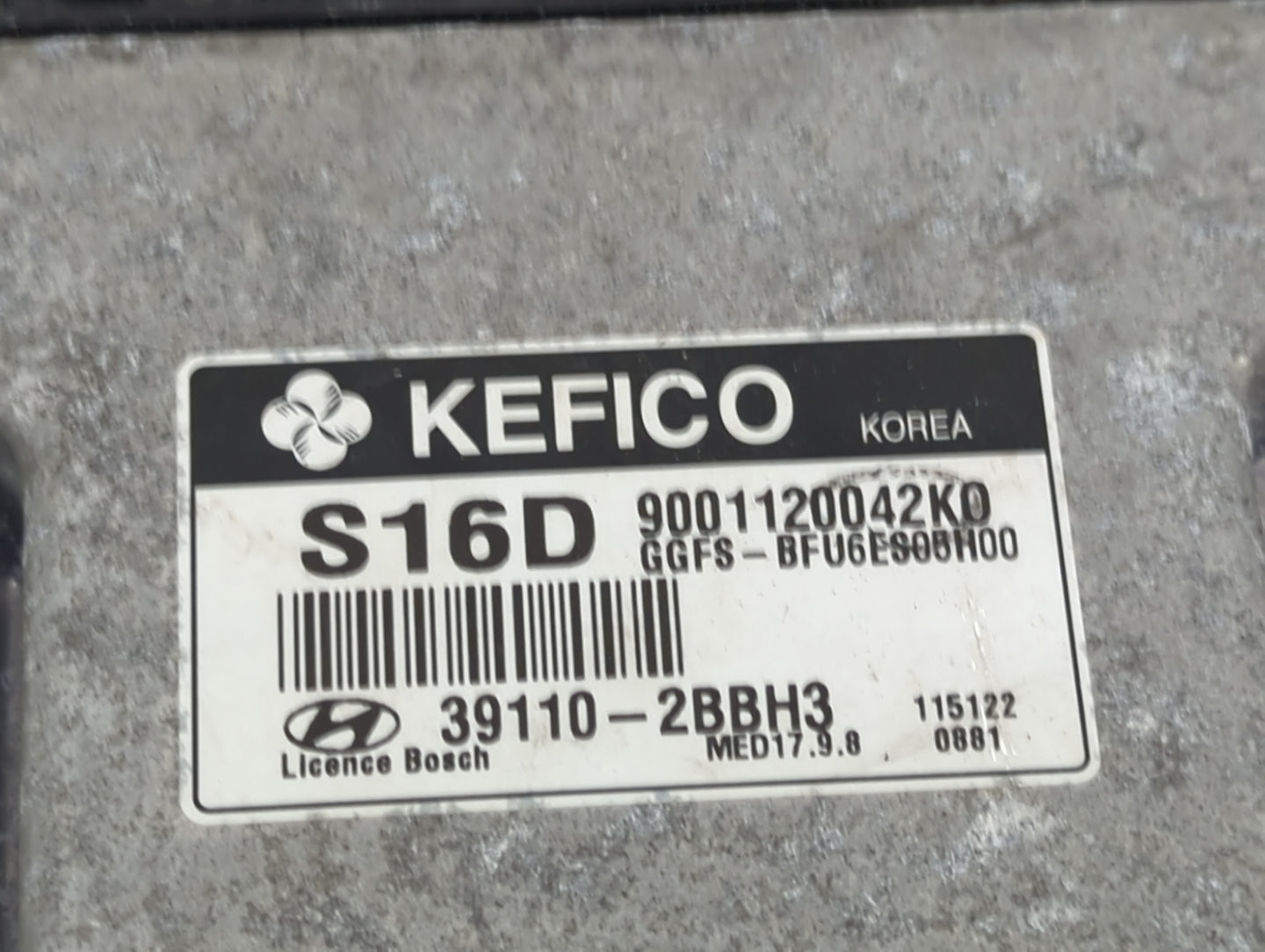 2012-2014 Hyundai Veloster PCM Engine Control Computer ECU ECM PCU OEM P/N:39110-2BBH3 9001120042K0, MED17.9.8 Fits Fits 201