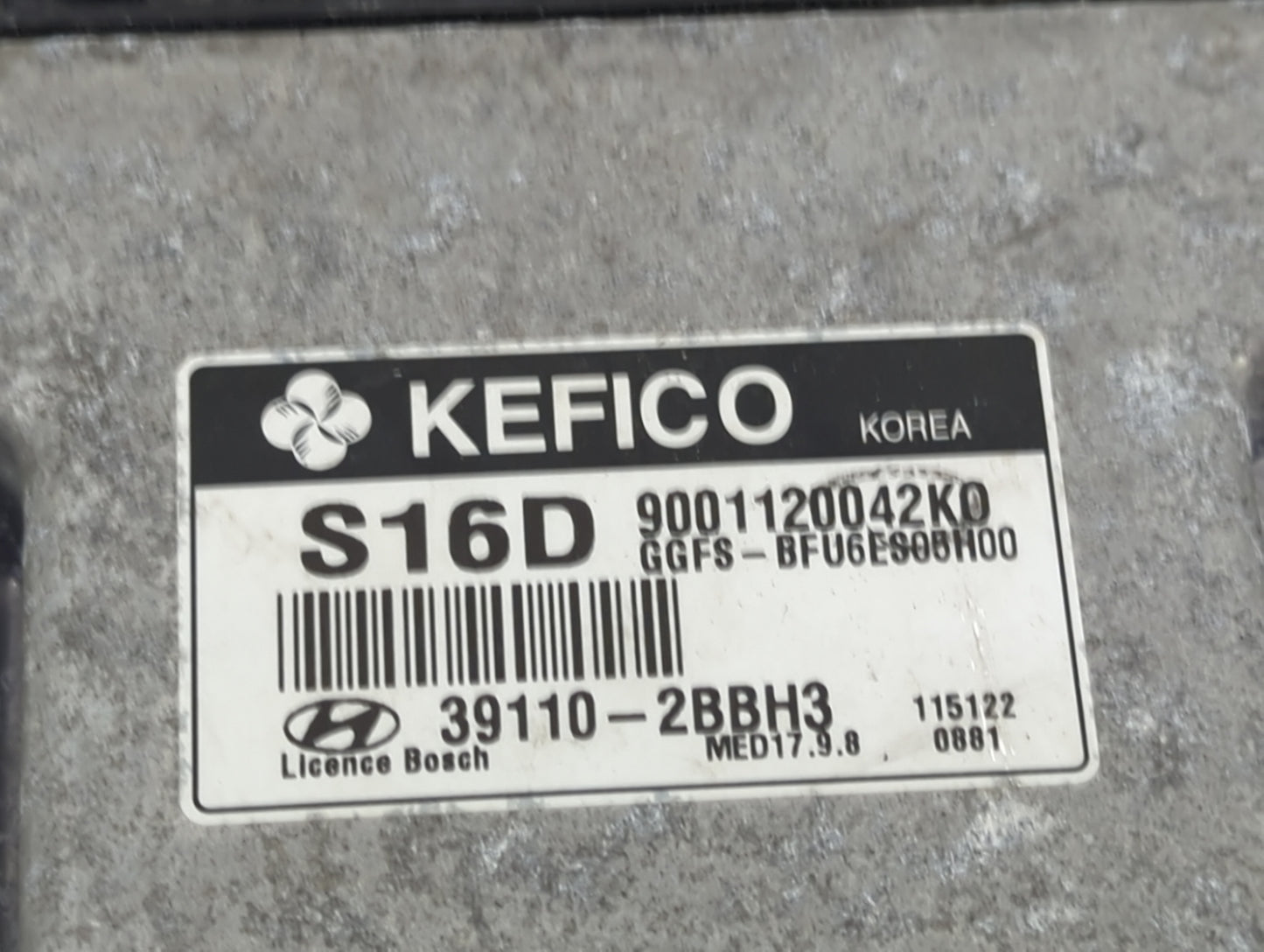 2012-2014 Hyundai Veloster PCM Engine Control Computer ECU ECM PCU OEM P/N:39110-2BBH3 9001120042K0, MED17.9.8 Fits Fits 201