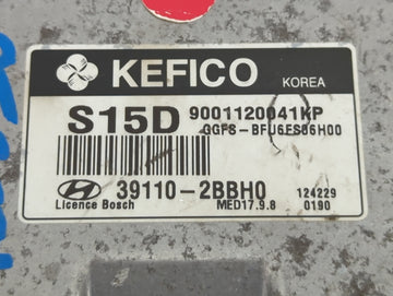 2012-2014 Hyundai Veloster PCM Engine Control Computer ECU ECM PCU OEM P/N:39110-2BBH0 9001120041KP Fits Fits 2012 2014 OEM Used Auto Parts