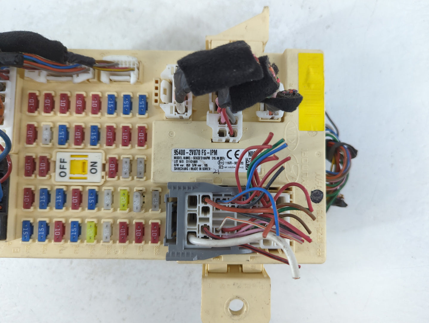 2012-2014 Hyundai Veloster Fusebox Fuse Box Panel Relay Module P/N:95400-2V070 Fits Fits 2012 2013 2014 OEM Used Auto Parts 
