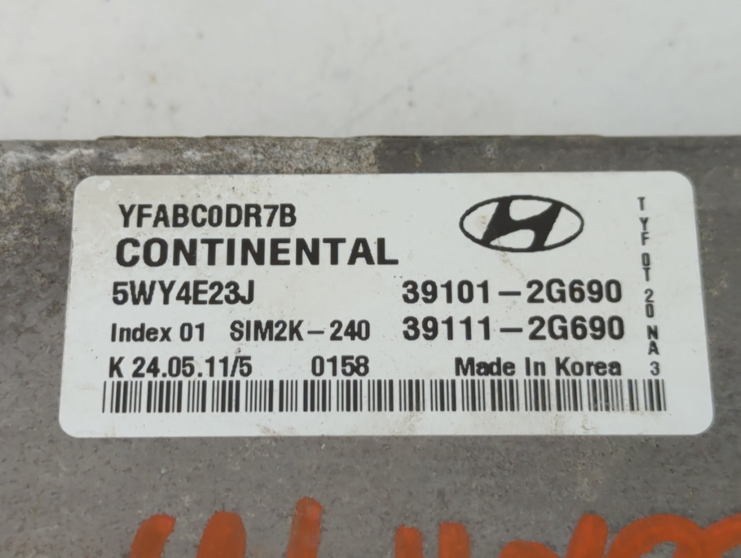 2012 Hyundai Sonata Sonata PCM Engine Control Computer ECU ECM PCU OEM P/N:39101-2G690 Fits Fits 2011 2013 2014 OEM Used Aut