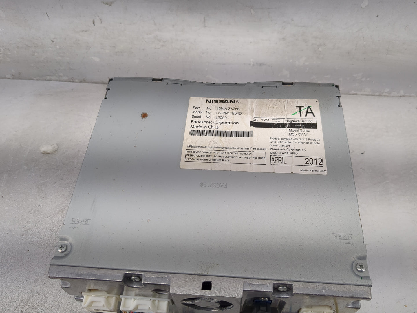 2011-2013 Infiniti G37 Radio AM FM Cd Player Receiver Replacement P/N:2591A-ZX78B Fits Fits 2011 2012 2013 2014 2015 2016 20