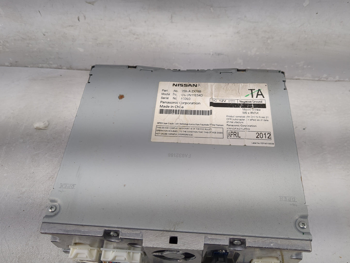 2011-2013 Infiniti G37 Radio AM FM Cd Player Receiver Replacement P/N:2591A-ZX78B Fits Fits 2011 2012 2013 2014 2015 2016 20