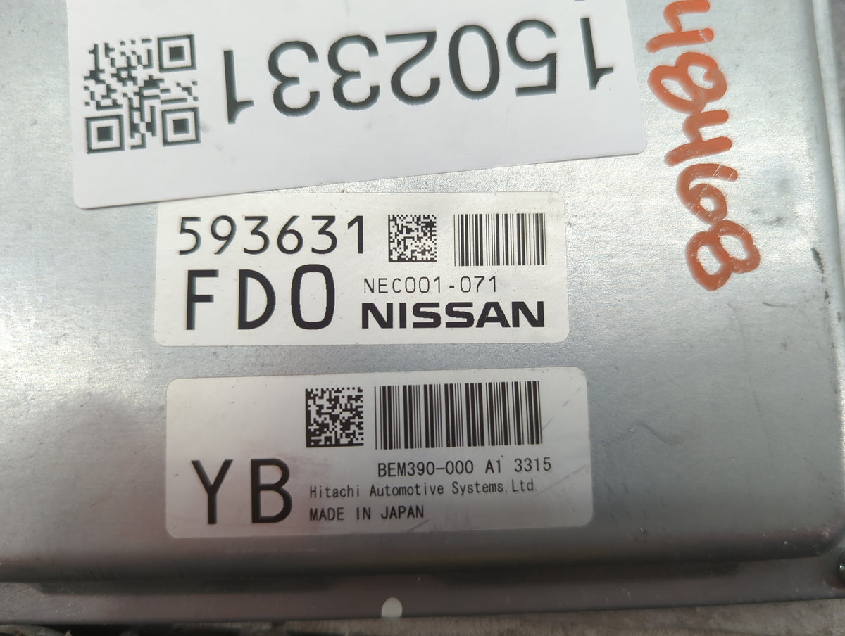 2012 Infiniti G37 PCM Engine Control Computer ECU ECM PCU OEM P/N:NEC001-071 BEM390-000 A1 Fits Fits 2011 OEM Used Auto Part