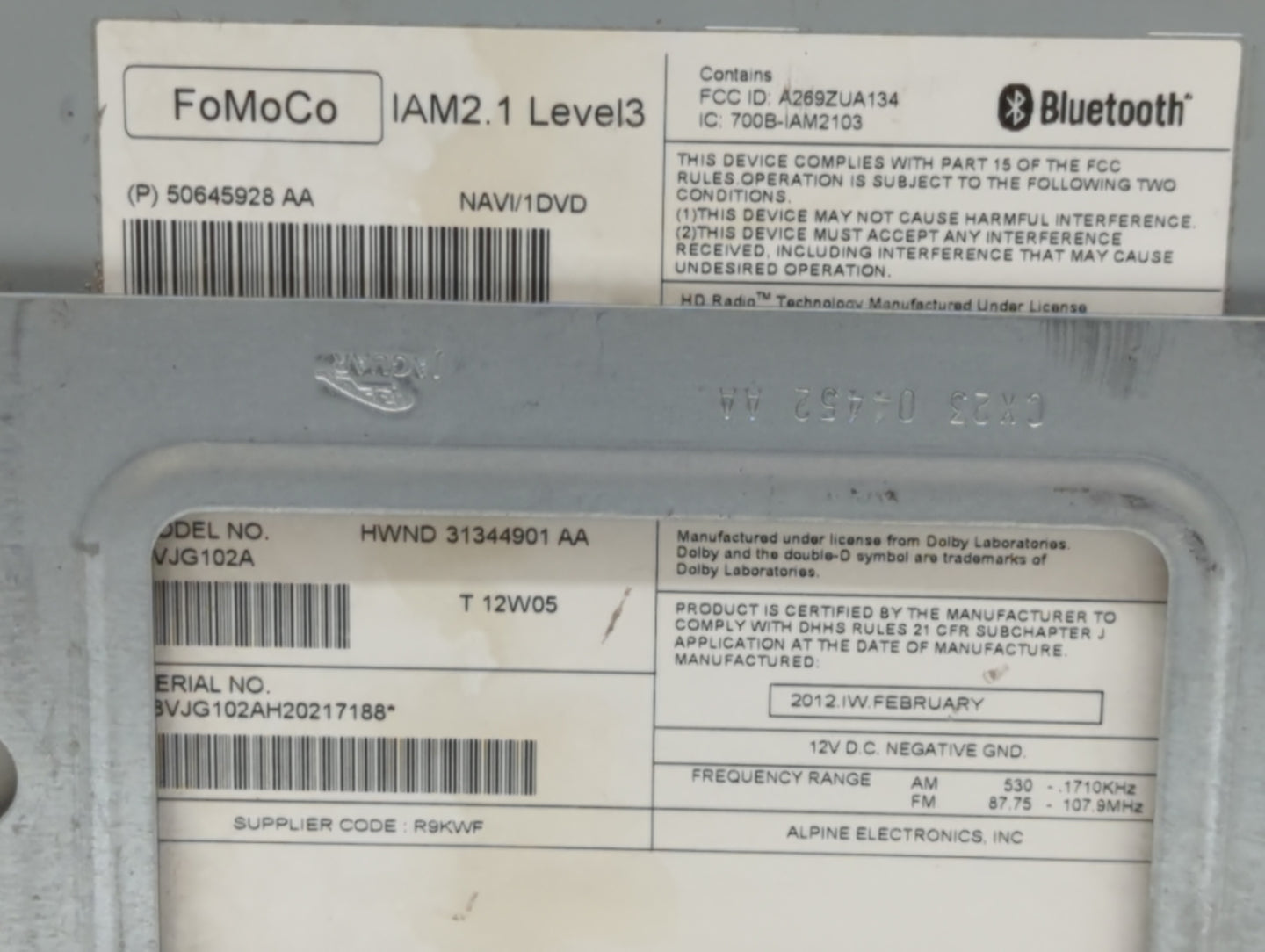 Jaguar Xf Am Fm Cd Player Radio Receiver - Oemusedautoparts1.com