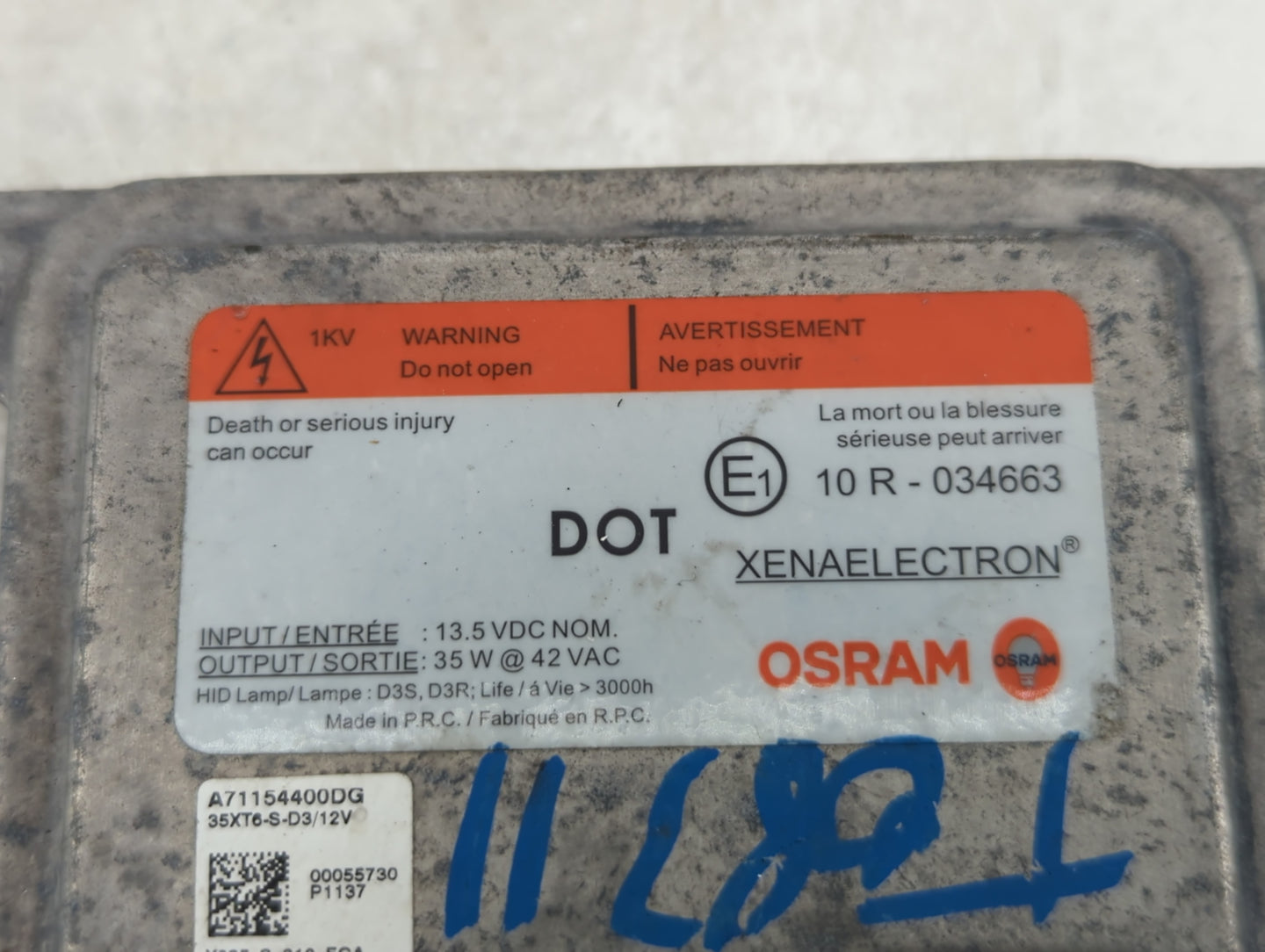 2009-2012 Jaguar Xf Headlight Ballast Head Light - Oemusedautoparts1.com