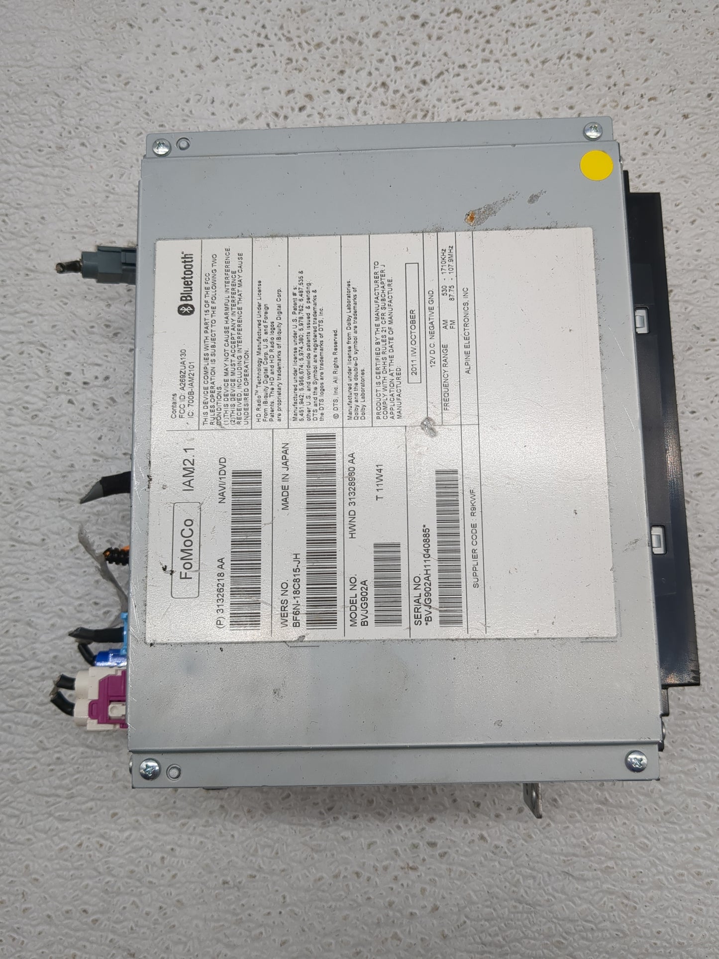 2011-2015 Jaguar Xj Radio AM FM Cd Player Receiver Replacement P/N:31326218AA Fits Fits 2011 2012 2013 2014 2015 OEM Used Au