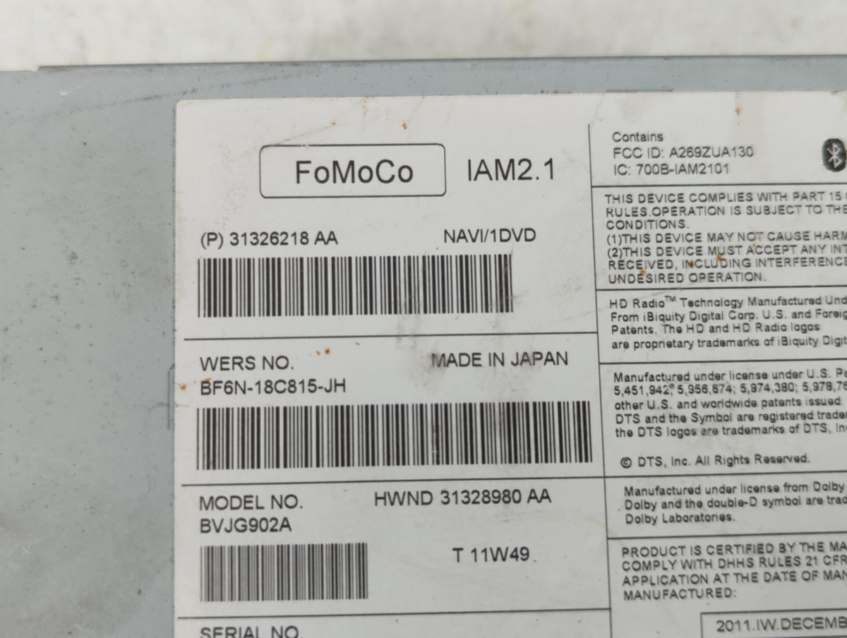 2011-2015 Jaguar Xj Am Fm Cd Player Radio Receiver 548914 - Oemusedautoparts1.com