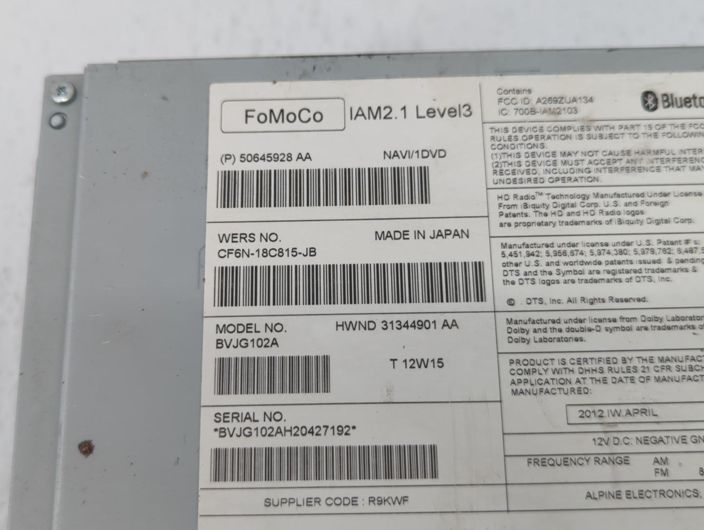 2011-2015 Jaguar Xj Am Fm Cd Player Radio Receiver - Oemusedautoparts1.com