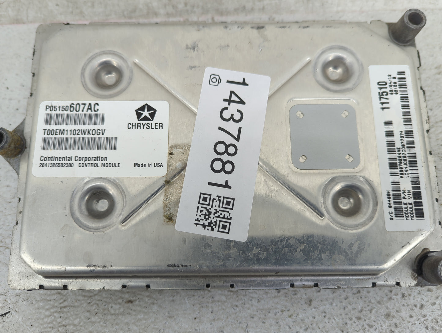 2012 Jeep Compass PCM Engine Control Computer ECU ECM PCU OEM P/N:P05150607AC T00EM1102WK0GV, 68078852AE Fits OEM Used Auto 