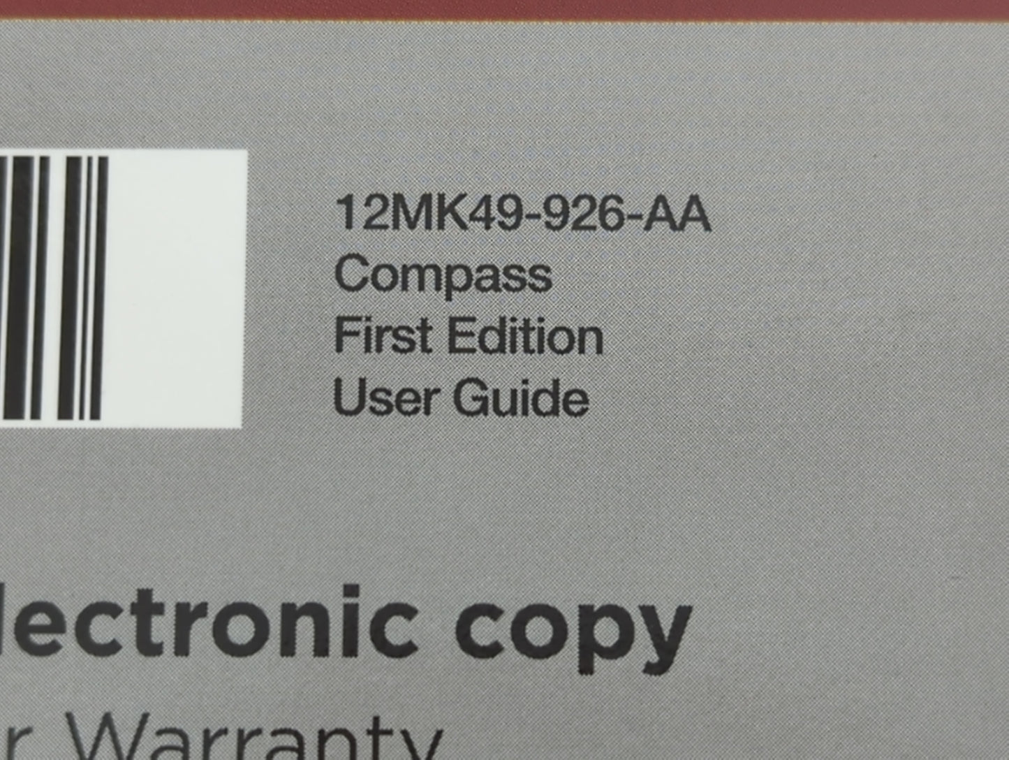 2012 Jeep Compass Owners Manual Book Guide P/N:12MK49-926-AA OEM Used Auto Parts - Oemusedautoparts1.com