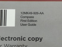 2012 Jeep Compass Owners Manual Book Guide P/N:12MK49-926-AA OEM Used Auto Parts - Oemusedautoparts1.com