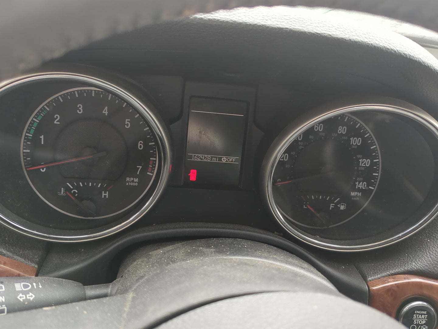 2012 Jeep Grand Cherokee Instrument Cluster Speedometer Gauges Miles:162K Fits OEM Used Auto Parts - Oemusedautoparts1.com