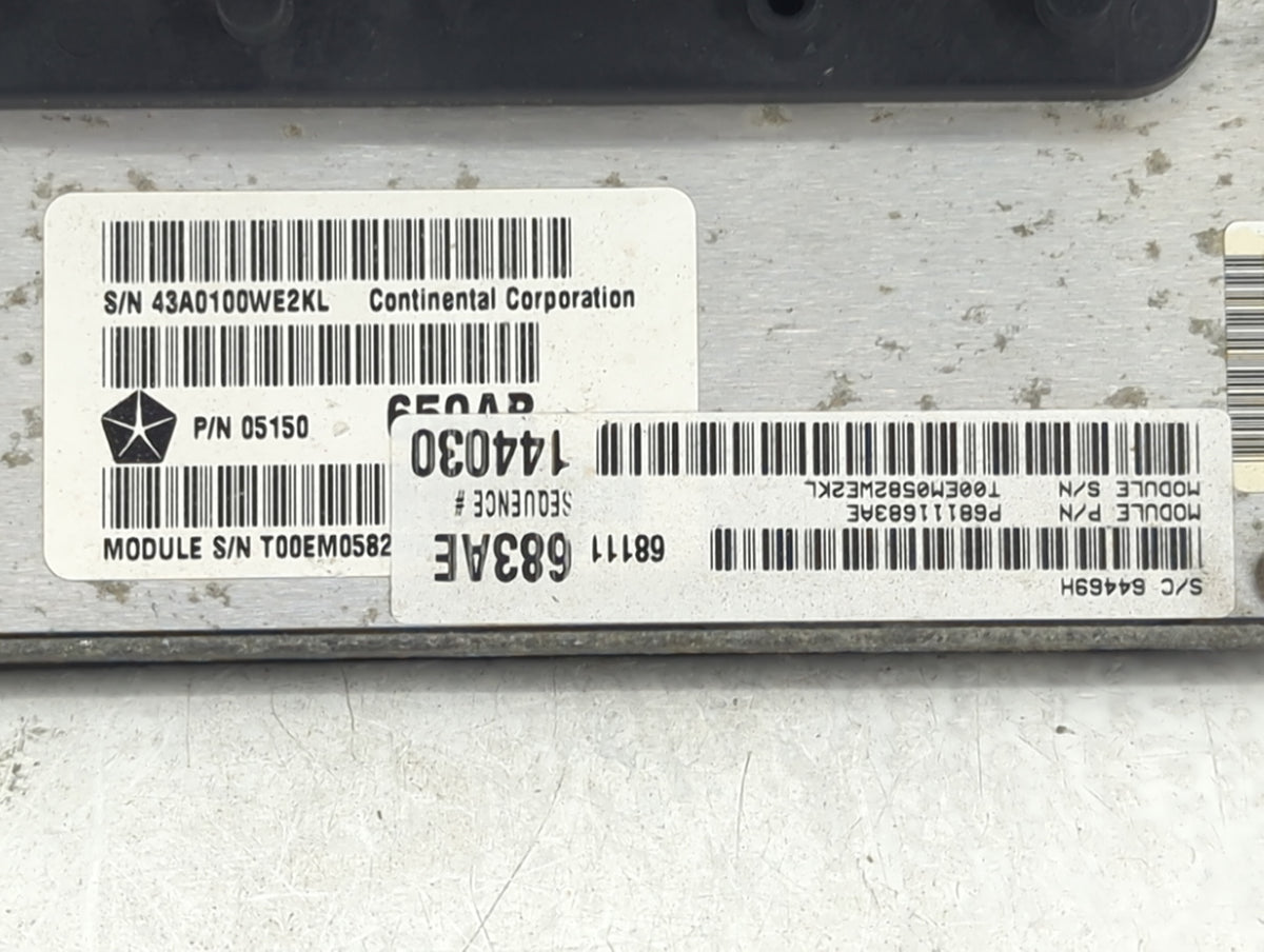 2012-2013 Jeep Grand Cherokee PCM Engine Control Computer ECU ECM PCU OEM P/N:68111683AE P68111683AE, 05150650AB Fits 2012 2