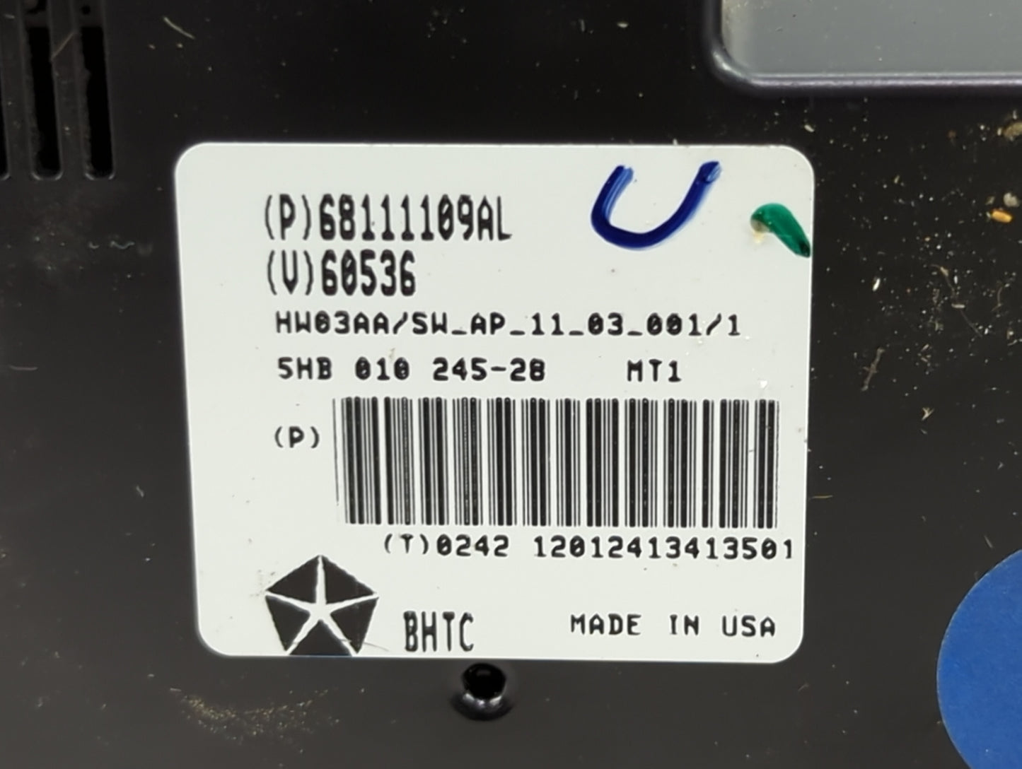 2012 Jeep Grand Cherokee Climate Control Module Temperature AC/Heater Replacement P/N:68111109AL Fits OEM Used Auto Parts - 