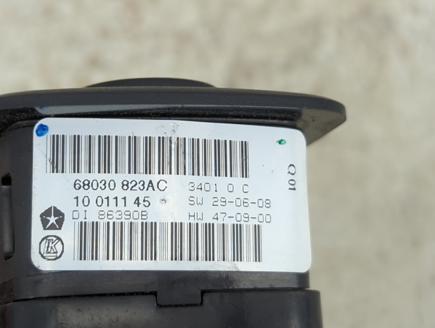 2011-2013 Jeep Grand Cherokee Master Power Window Switch Replacement Driver Side Left P/N:68030823AC 10011145 Fits OEM Used 