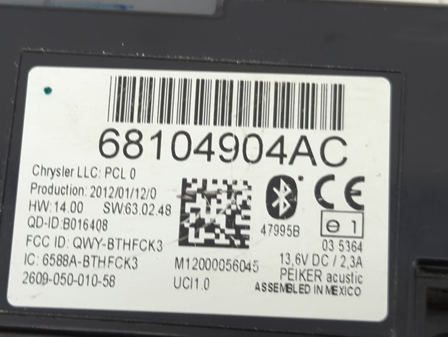 2012-2014 Jeep Grand Cherokee Communication Control Module - Oemusedautoparts1.com