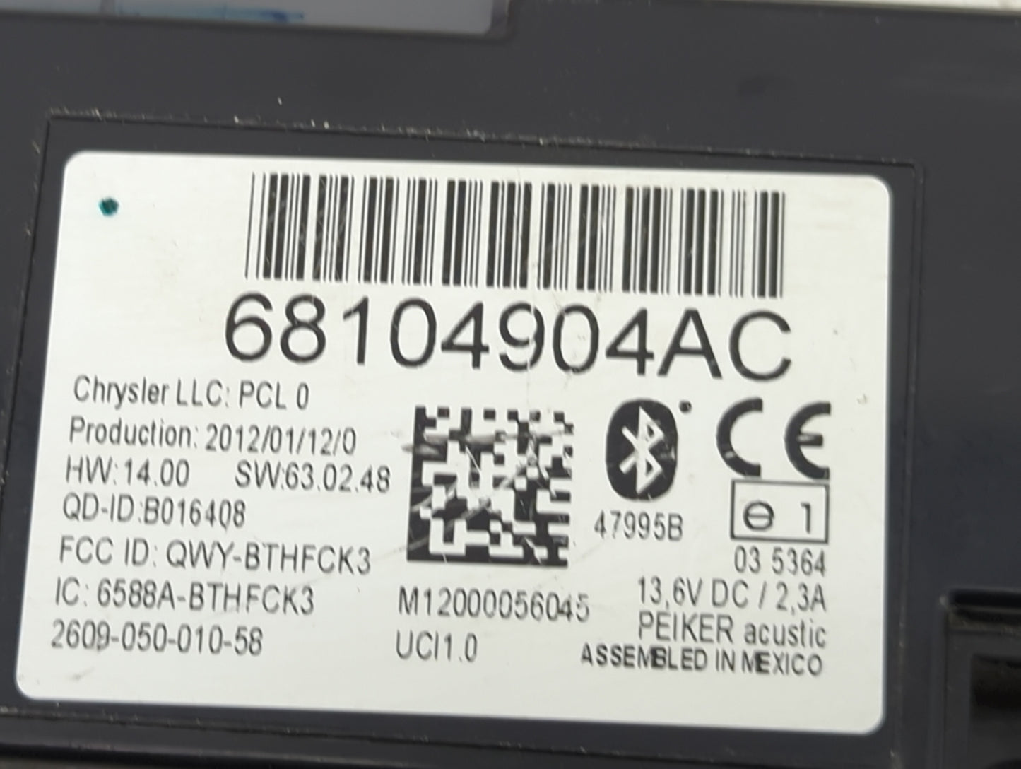 2012-2014 Jeep Grand Cherokee Communication Control Module - Oemusedautoparts1.com