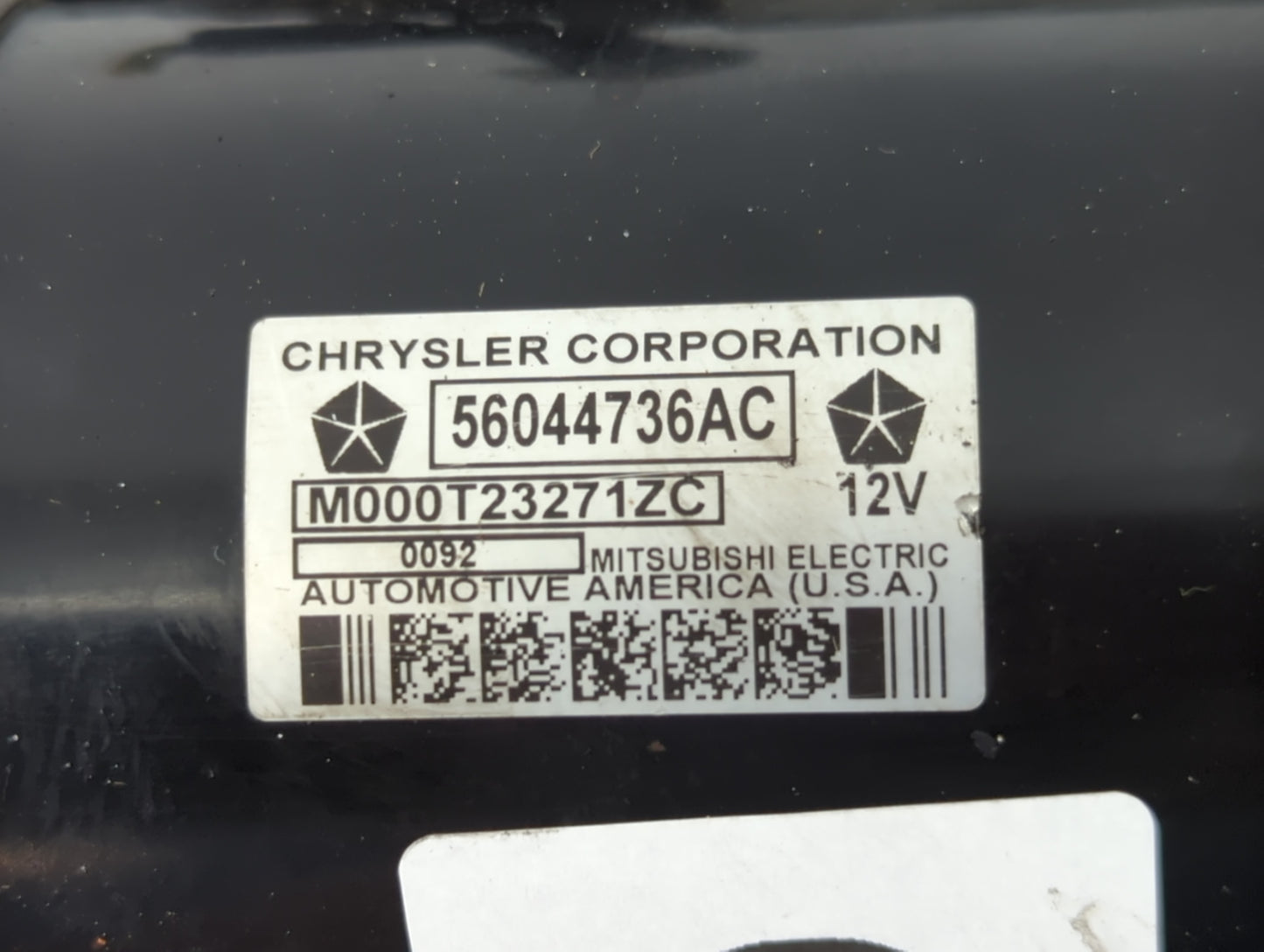 2005-2021 Jeep Grand Cherokee Car Starter Motor Solenoid OEM P/N:M000T2371ZC 56044736AC Fits OEM Used Auto Parts - Oemusedau