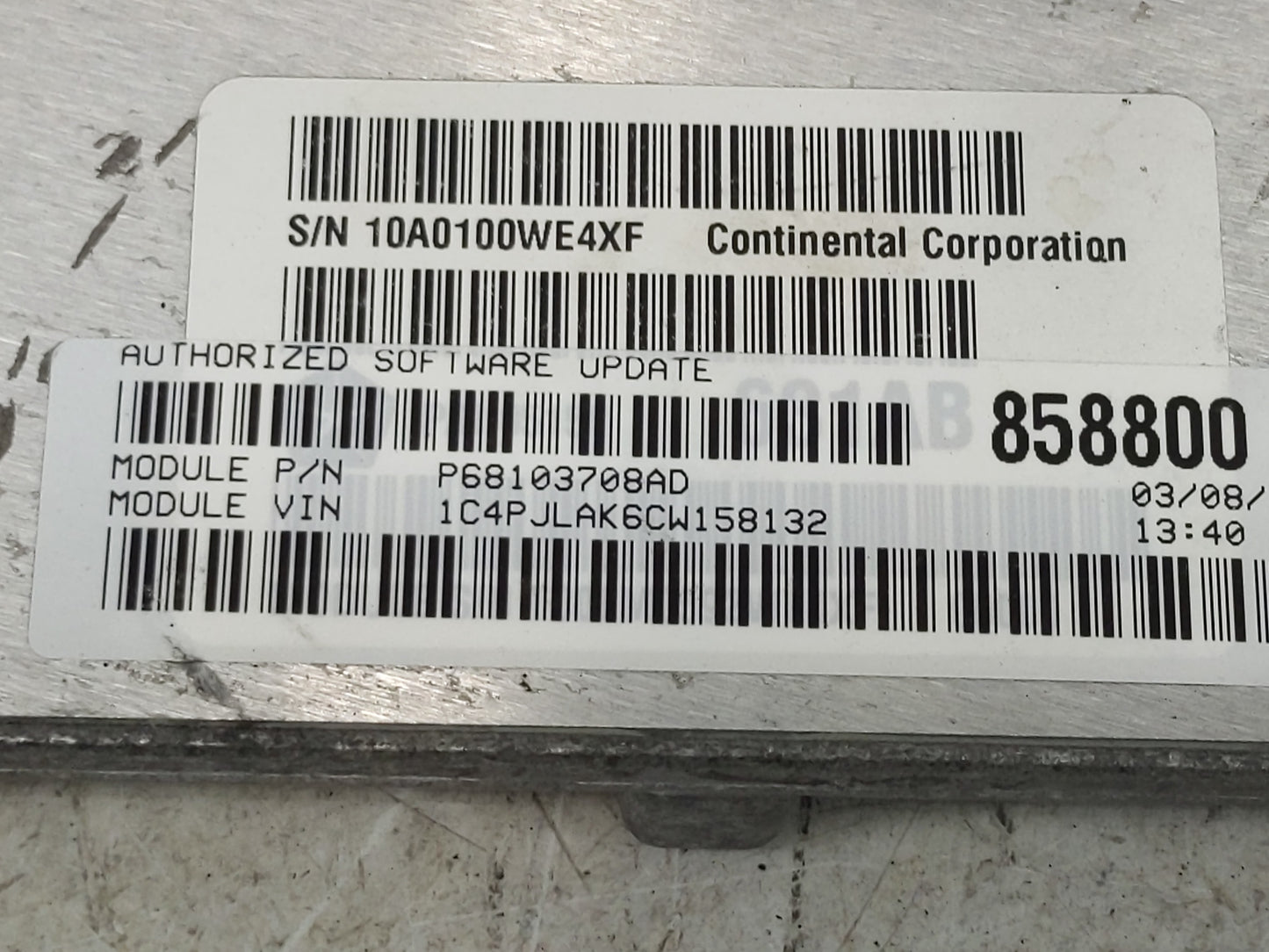 2012 Jeep Liberty PCM Engine Control Computer ECU ECM PCU OEM P/N:P68103708AD Fits OEM Used Auto Parts - Oemusedautoparts1.c
