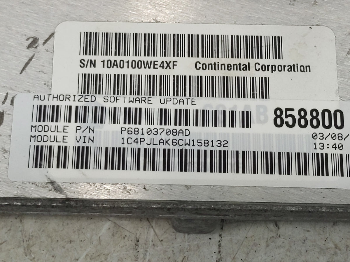 2012 Jeep Liberty PCM Engine Control Computer ECU ECM PCU OEM P/N:P68103708AD Fits OEM Used Auto Parts - Oemusedautoparts1.c