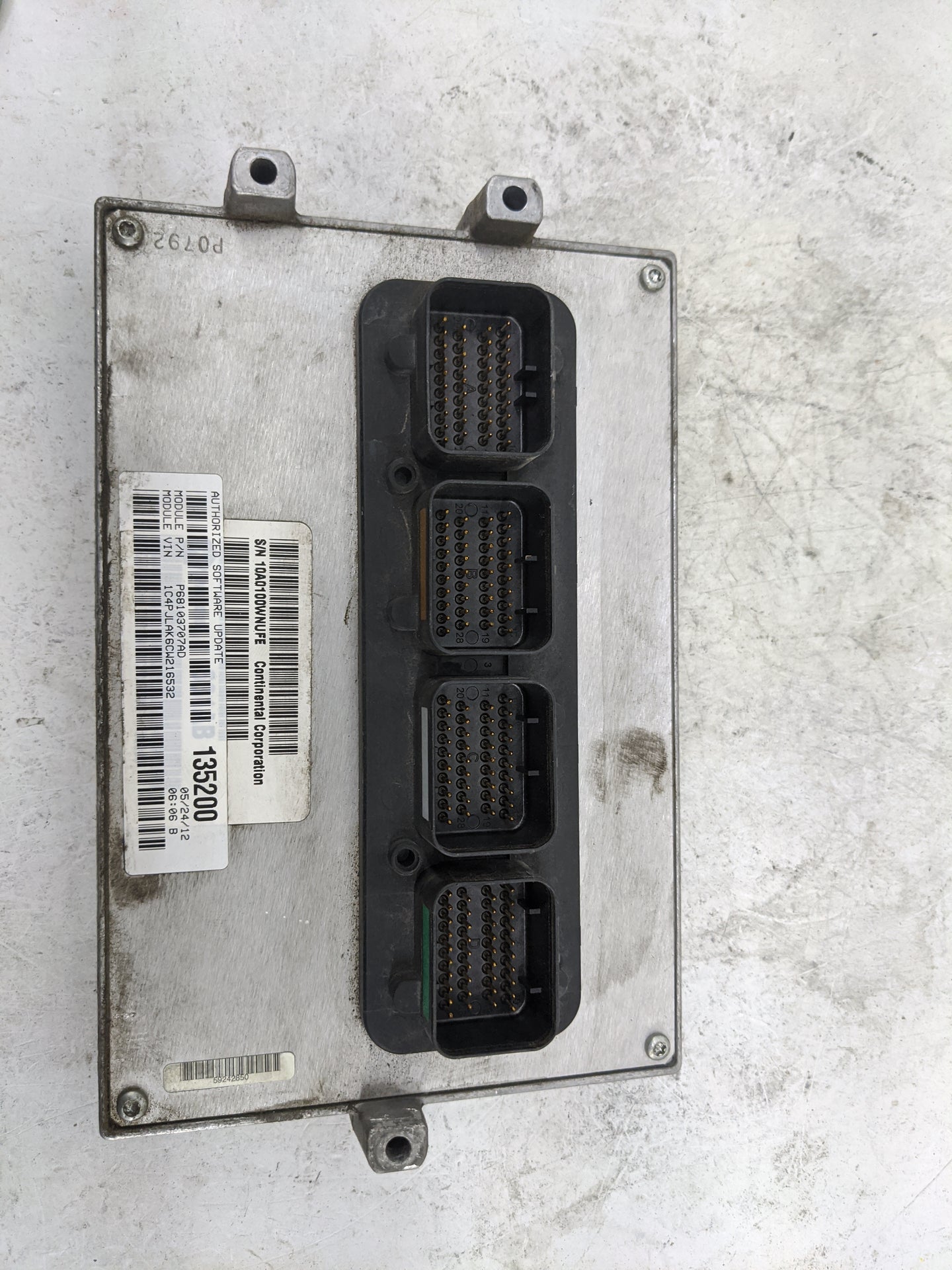 2012 Jeep Liberty PCM Engine Control Computer ECU ECM PCU OEM P/N:P68103707AD Fits OEM Used Auto Parts - Oemusedautoparts1.c