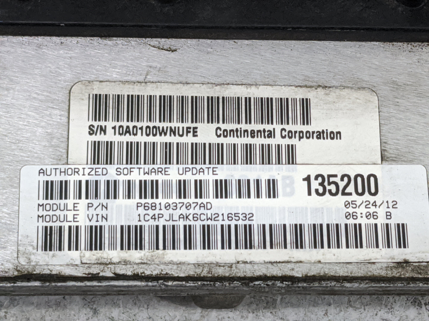2012 Jeep Liberty PCM Engine Control Computer ECU ECM PCU OEM P/N:P68103707AD Fits OEM Used Auto Parts - Oemusedautoparts1.c