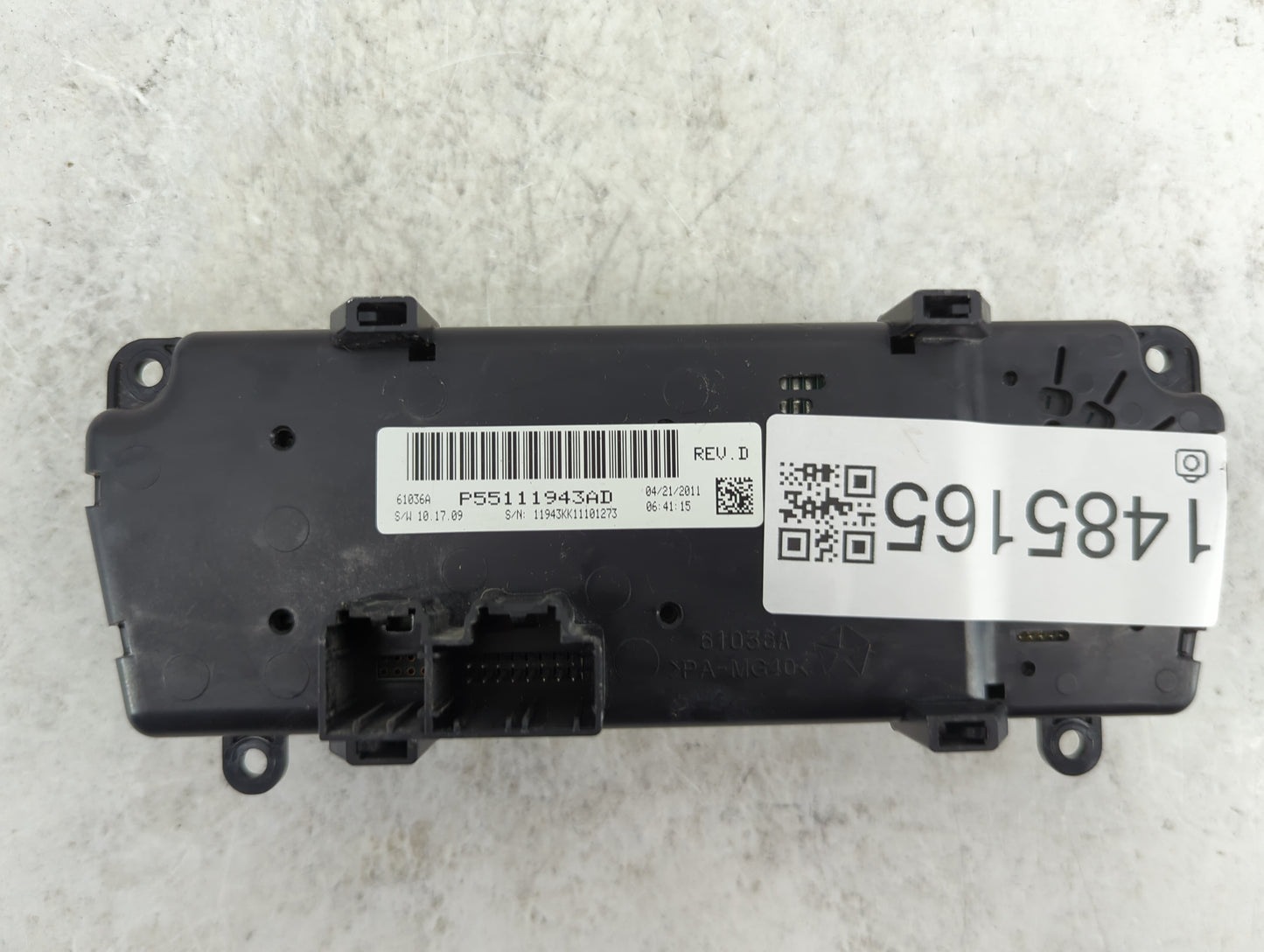 2010-2012 Jeep Liberty Climate Control Module Temperature AC/Heater Replacement P/N:P55111943AD Fits Fits 2010 2011 2012 OEM