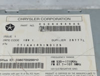 2011-2012 Jeep Patriot Radio AM FM Cd Player Receiver Replacement P/N:05064949AG Fits Fits 2011 2012 OEM Used Auto Parts - O